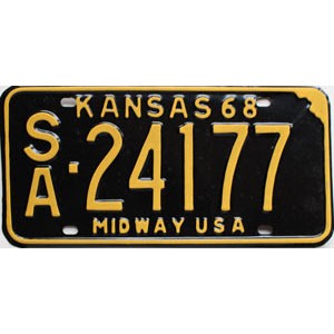 1968 Kansas License Plate #24177