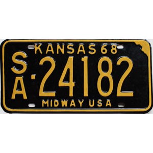 1968 Kansas License Plate #24182