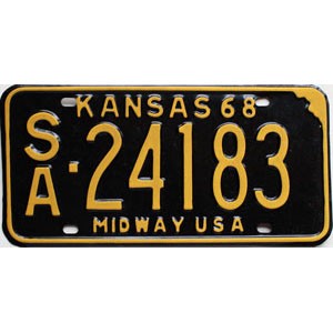 1968 Kansas License Plate #24183
