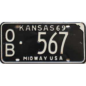 1969 Kansas License Plate #567