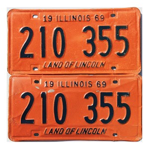 1969 Illinois License Plates Pair #210355