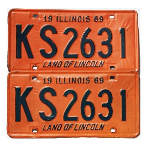 1969 Illinois License Plates Pair #KS2631