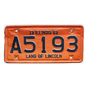 1969 Illinois Motorcycle License Plate #A5193