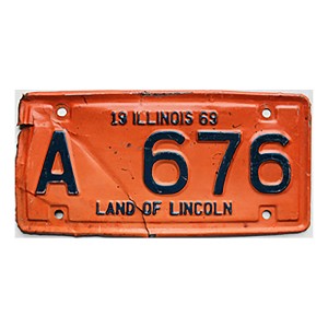 1969 Illinois Motorcycle License Plate #A676