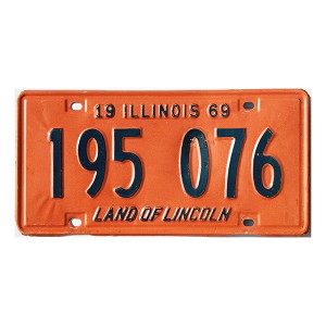1969 Illinois License Plate #195076
