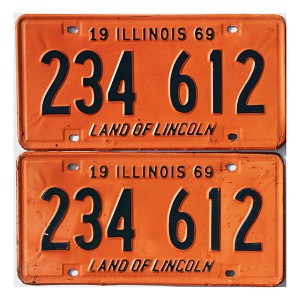 1969 Illinois License Plates Pair #234612