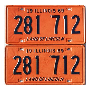 1969 Illinois License Plates Pair #281712