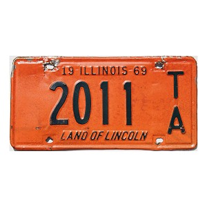 1969 Illinois Trailer License Plate #2011