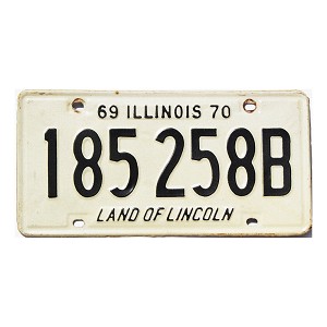 1969 Illinois Truck License Plate #185258B