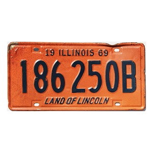 1969 Illinois Truck License Plate #186250B
