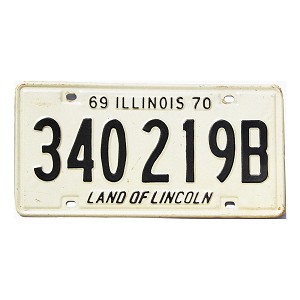 1969 Illinois Truck License Plate #340219B