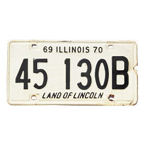 1969 Illinois Truck License Plate #45130B