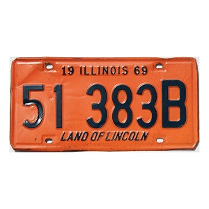 1969 Illinois Truck License Plate #51383B