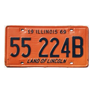 1969 Illinois Truck License Plate #55224B