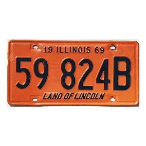 1969 Illinois Truck License Plate #59824B