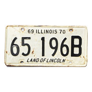 1969 Illinois Truck License Plate #65196B