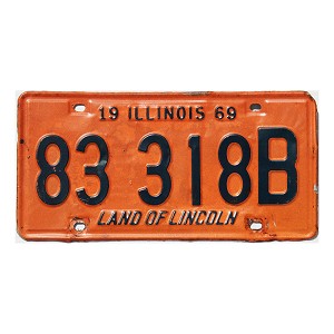 1969 Illinois Truck License Plate #83318B