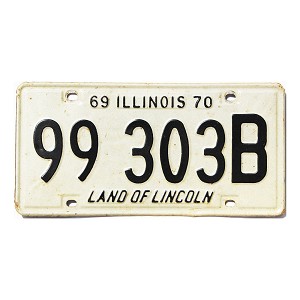 1969 Illinois Truck License Plate #99303B