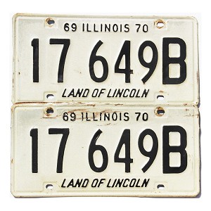 1969 Illinois Truck License Plates Pair #17649B