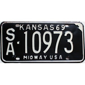 1969 Kansas License Plate #10973