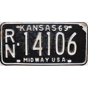 1969 Kansas License Plate #14106