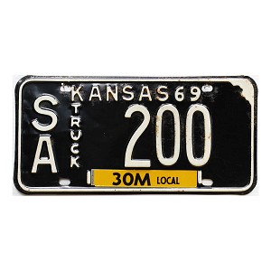 1969 Kansas Truck License Plate #200