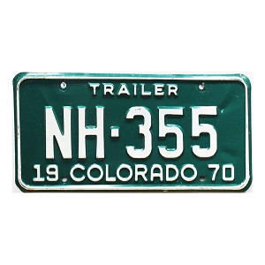 1970 Colorado Trailer License Plate #NH355
