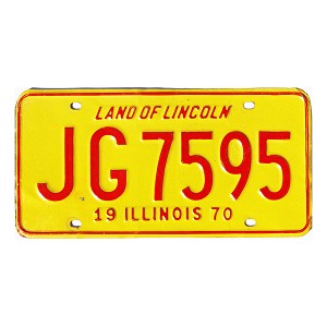 1970 Illinois License Plate #JG7595