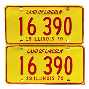 1970 Illinois License Plates Pair #16390