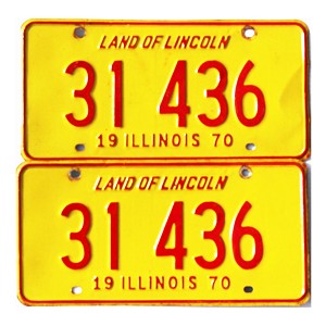 1970 Illinois License Plates Pair #31436