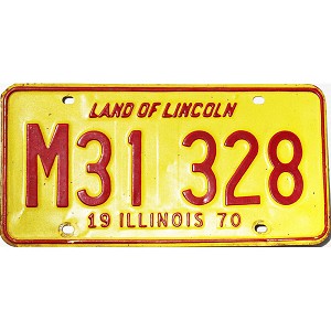 1970 Illinois Municipal License Plate #M31328