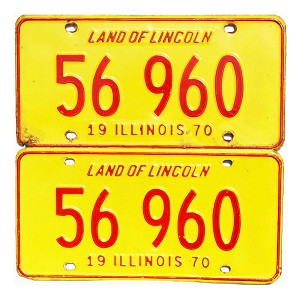 1970 Illinois License Plates Pair #56960
