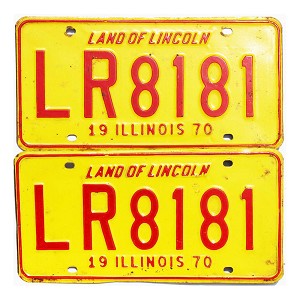1970 Illinois License Plates Pair #LR8181