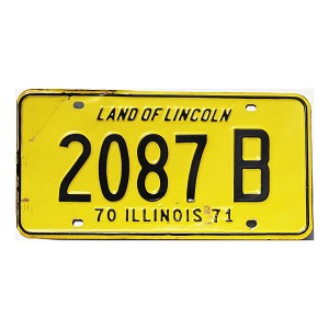 1970 Illinois Truck License Plate #2087B