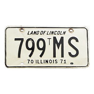 1970 Illinois Truck Tractor License Plate #799TMS