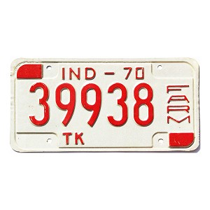 1970 Indiana Farm License Plate #39938