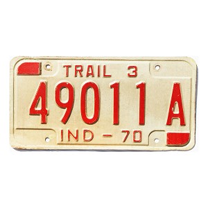 1970 Indiana Trailer License Plate #49011A
