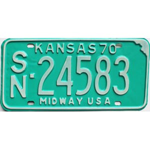 1970 Kansas License Plate #24583