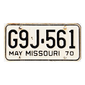 1970 Missouri License Plate #G9J561