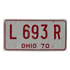 1970 Ohio License Plate #L693R