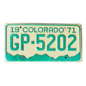 1971 Colorado License Plate #GP5202