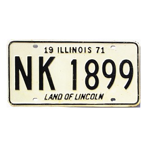 1971 Illinois License Plate #NK1899