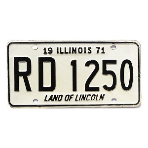 1971 Illinois License Plate #RD1250
