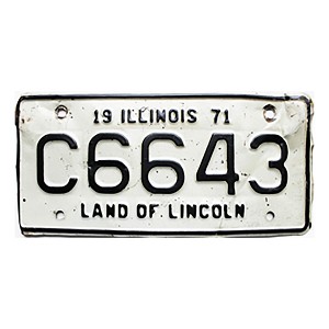 1971 Illinois Motorcycle License Plate #C6643