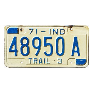1971 Indiana Trailer License Plate #48950A