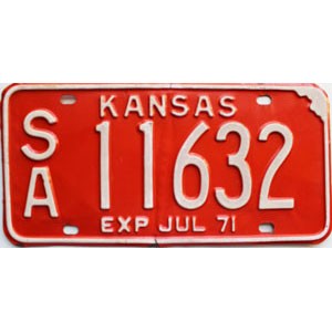 1971 Kansas License Plate #11632
