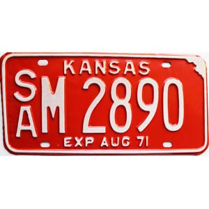 1971 Kansas License Plate #M2890