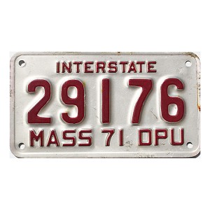 1971 Massachusetts DPU License Plate #29176