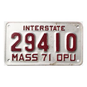1971 Massachusetts DPU License Plate #29410