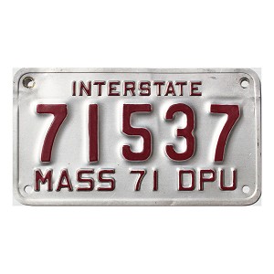 1971 Massachusetts DPU License Plate #71537